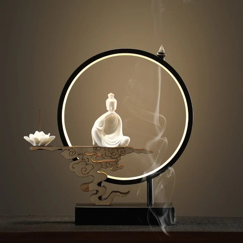 LED Ring Backflow Incense Burner